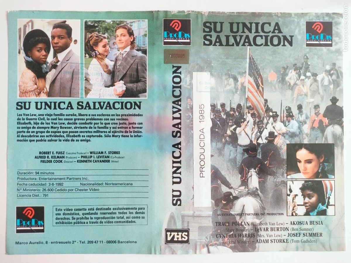 Cinema: CARATULA - SU UNICA SALVACION PRODIS VHS