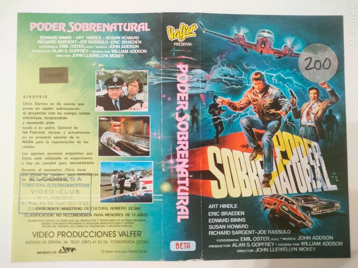 Cine: SUBASTA DE CARATULAS - 109 PODER SOBRENATURAL VALFER BETA - Foto 1