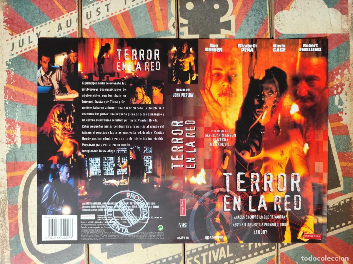 Cin&eacute;ma: Car&aacute;tula VHS Terror en la red reversible