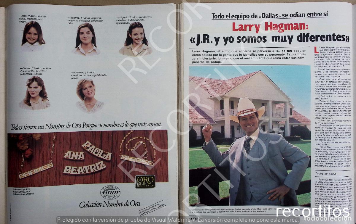 Cinema: FINOR TU NOMBRE EN ORO ANUNCIO PUBLICIDAD LARRY HAGMAN JR DALLAS