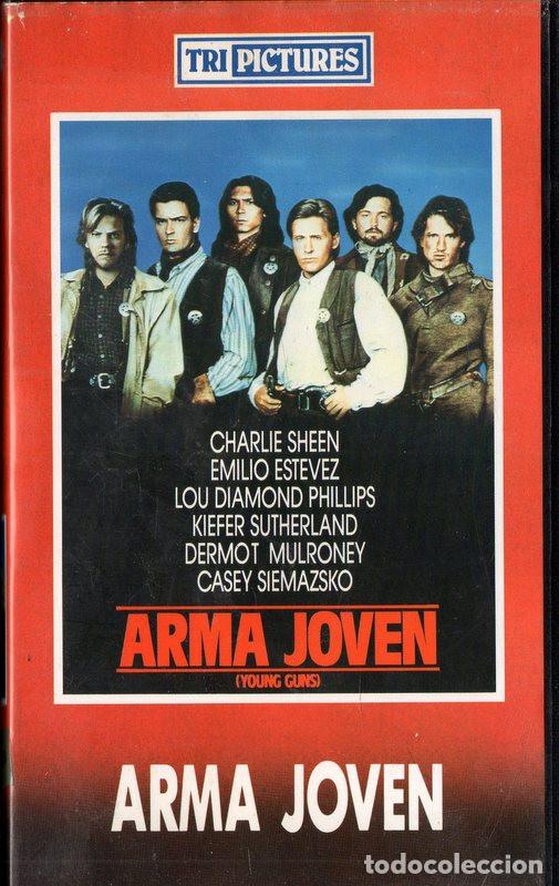 Cinema: Caja y car&aacute;tula originales Arma joven VHS (NO CINTA).