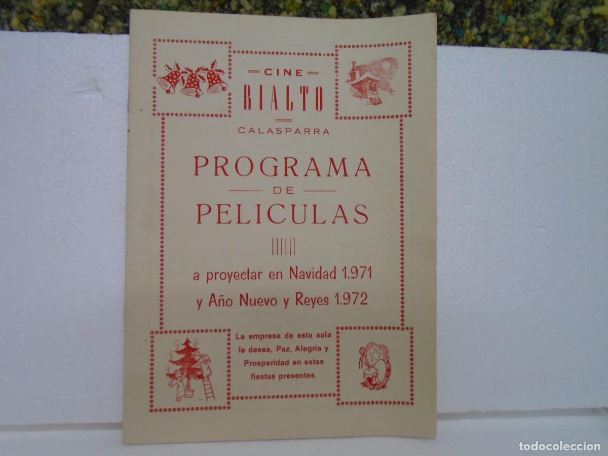 Cinema: CALASPARRA(MURCIA)CINE RIALTO PROGRAMACION NAVIDADES 1971-72.