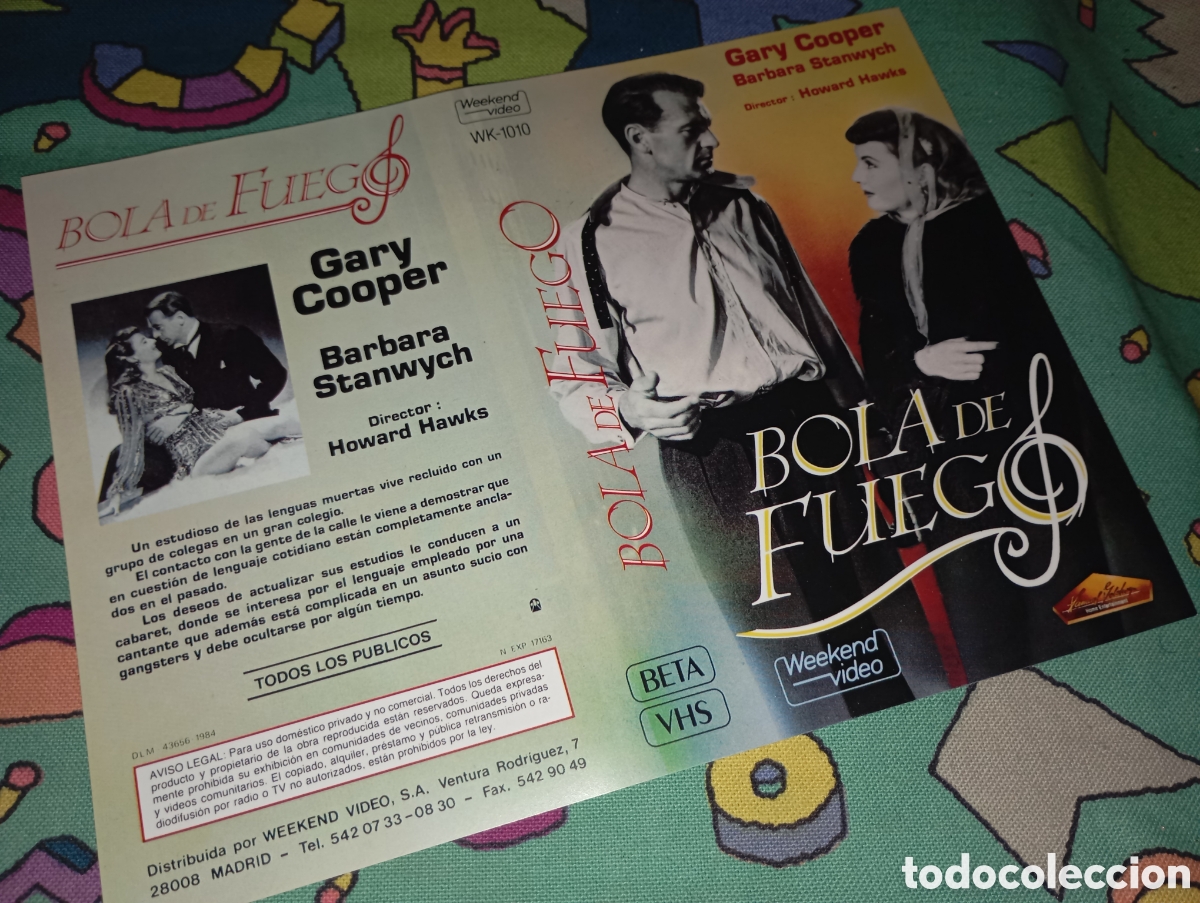 Cinema: Car&aacute;tula vhs-- bola de fuego