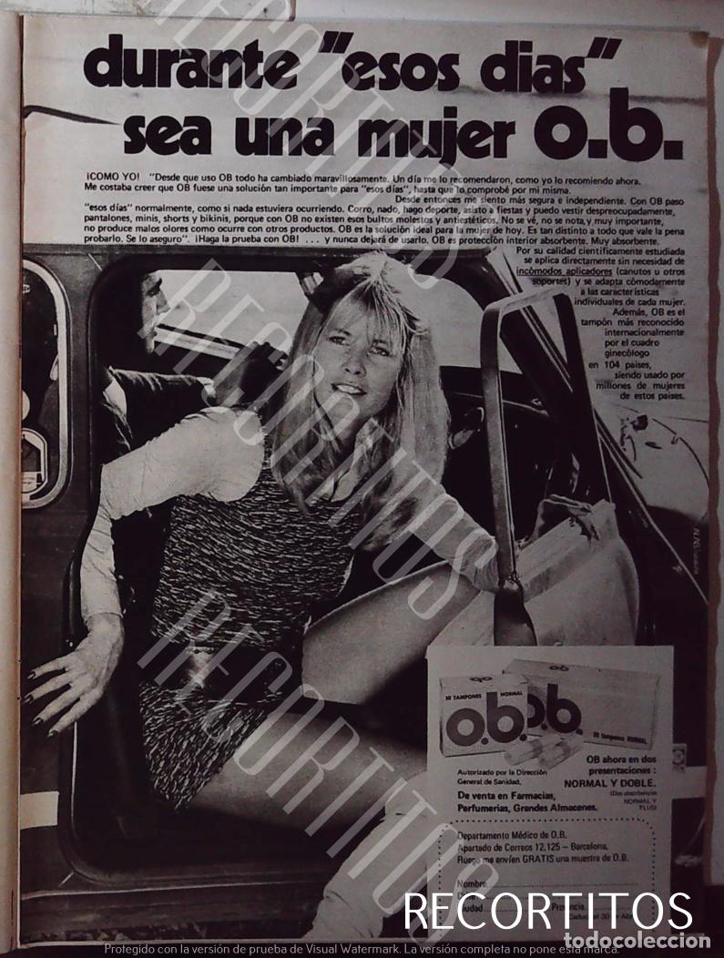 Cine: ob tampones y compresas anuncio publicidad
