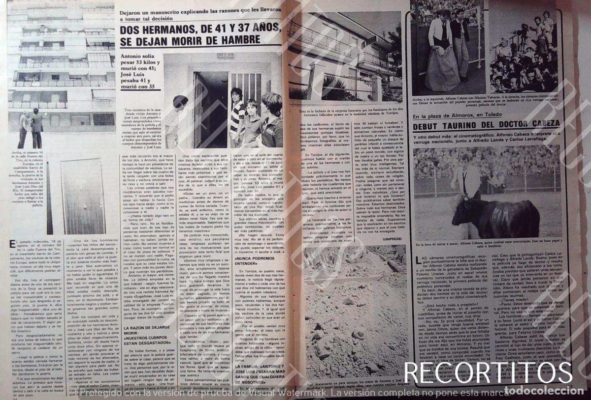 Cin&eacute;ma: ANTONIO Y JOSE LUIS SE DEJAN MORIR DE HAMBRE EL DOCTOR CABEZA TORERO