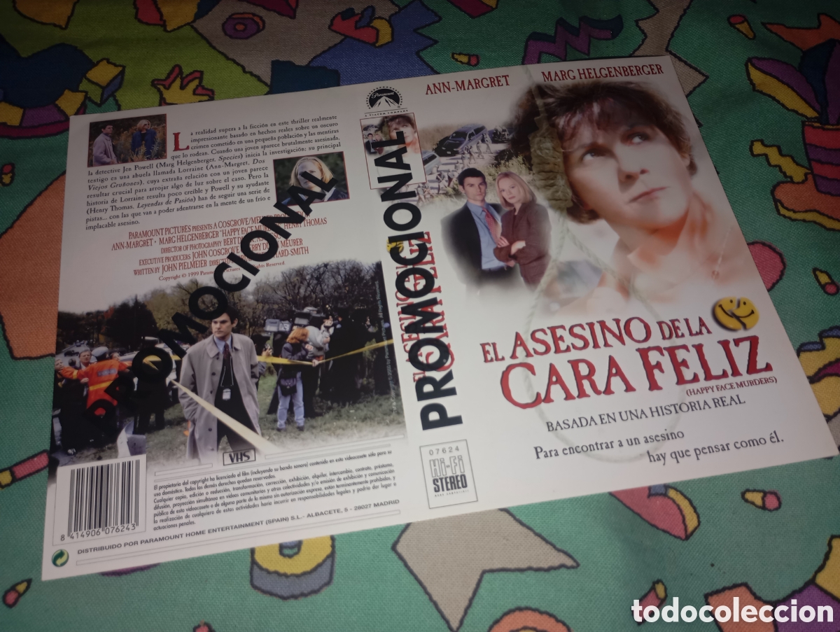 Kino: Car&aacute;tula vhs- el asesino de la cara feliz- promocional