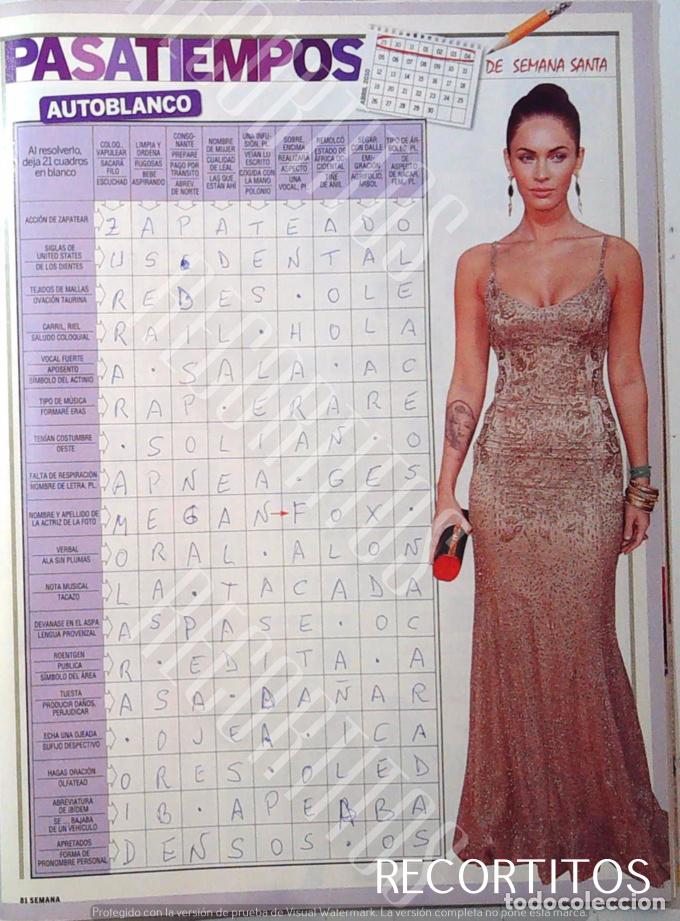 Cinema: MEGAN FOX CRUCIGRAMA