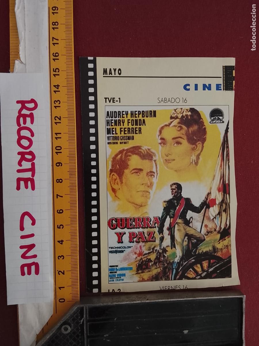 Cinema: RECORTE CINEMATOGRAFICO RECORTE PORTADA PELICULA CINE - GUERRA Y PAZ