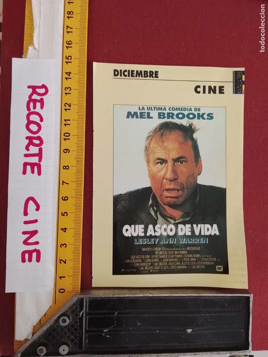 Cinema: RECORTE CINEMATOGRAFICO RECORTE PORTADA PELICULA CINE - QUE ASCO DE VIDA