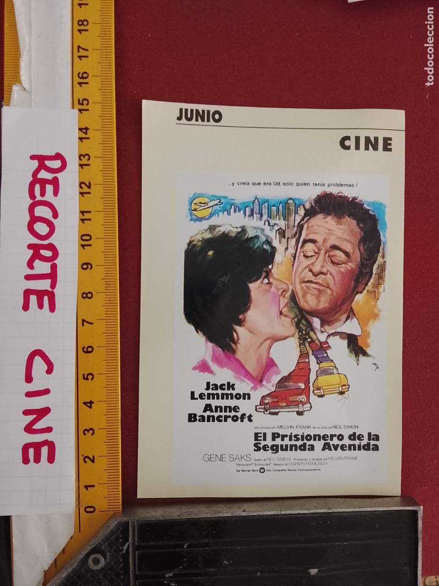 Cinema: RECORTE CINEMATOGRAFICO RECORTE PORTADA PELICULA CINE - EL PRISIONERO DE LA SEGUNDA AVENIDA