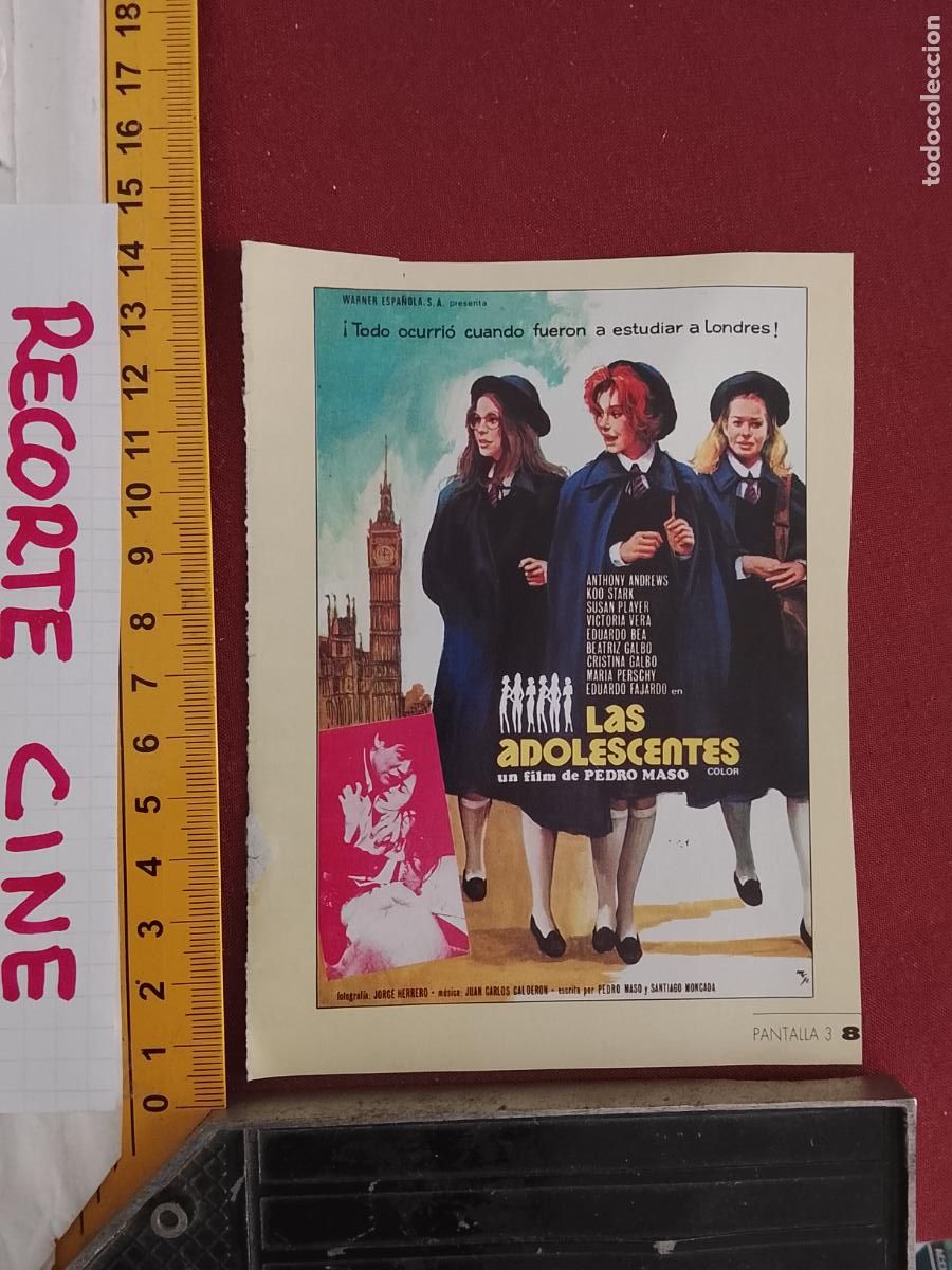 Cinema: RECORTE CINEMATOGRAFICO RECORTE PORTADA PELICULA CINE - LAS ADOLESCENTES