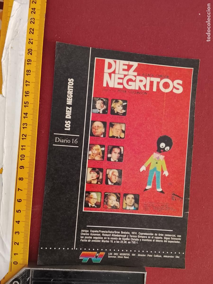 Cinema: RECORTE CINEMATOGRAFICO RECORTE PORTADA PELICULA CINE DE REVISTA DIARIO 16 - DIEZ NEGRITOS