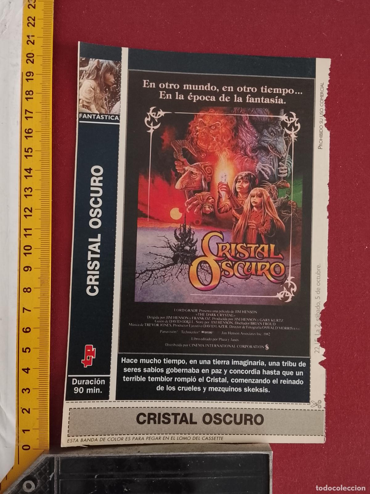 Cinema: RECORTE CINEMATOGRAFICO RECORTE PORTADA PELICULA CINE DE REVISTA - CRISTAL OSCURO