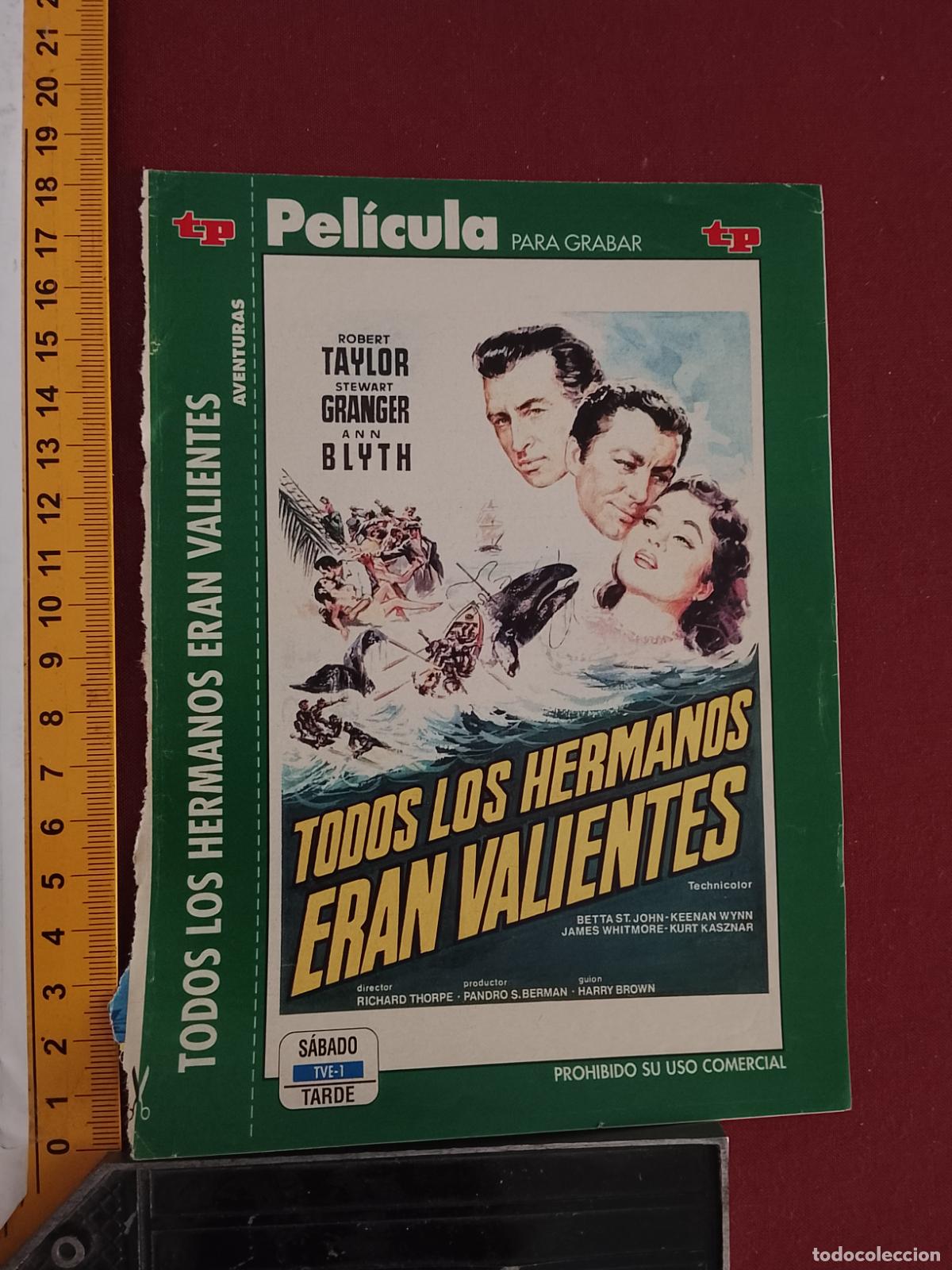 Cinema: RECORTE CINEMATOGRAFICO RECORTE PORTADA PELICULA CINE DE REVISTA - TODOS LOS HERMANOS ERAN VALIENTE