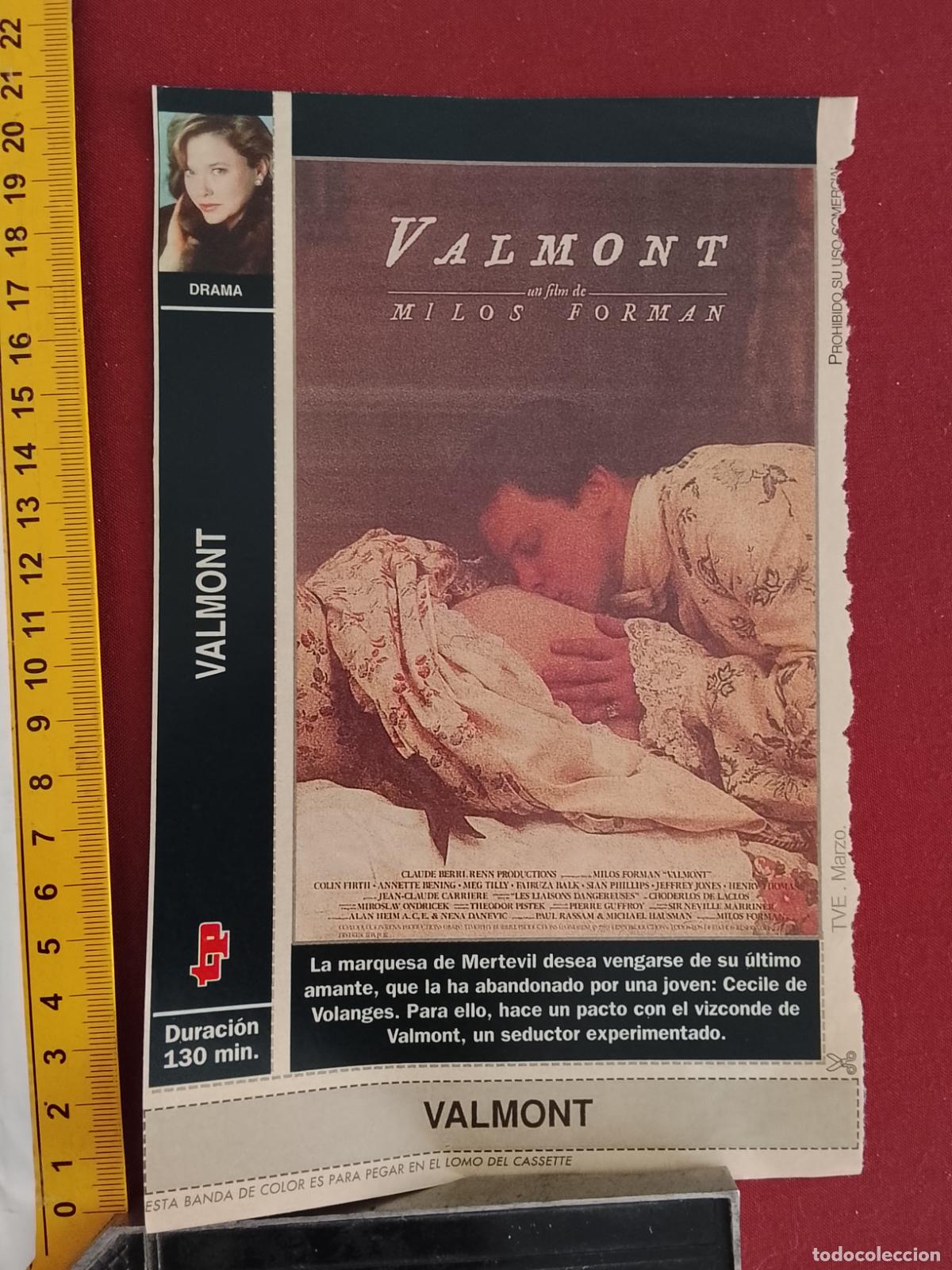 Cinema: RECORTE CINEMATOGRAFICO RECORTE PORTADA PELICULA CINE DE REVISTA - VALMONT