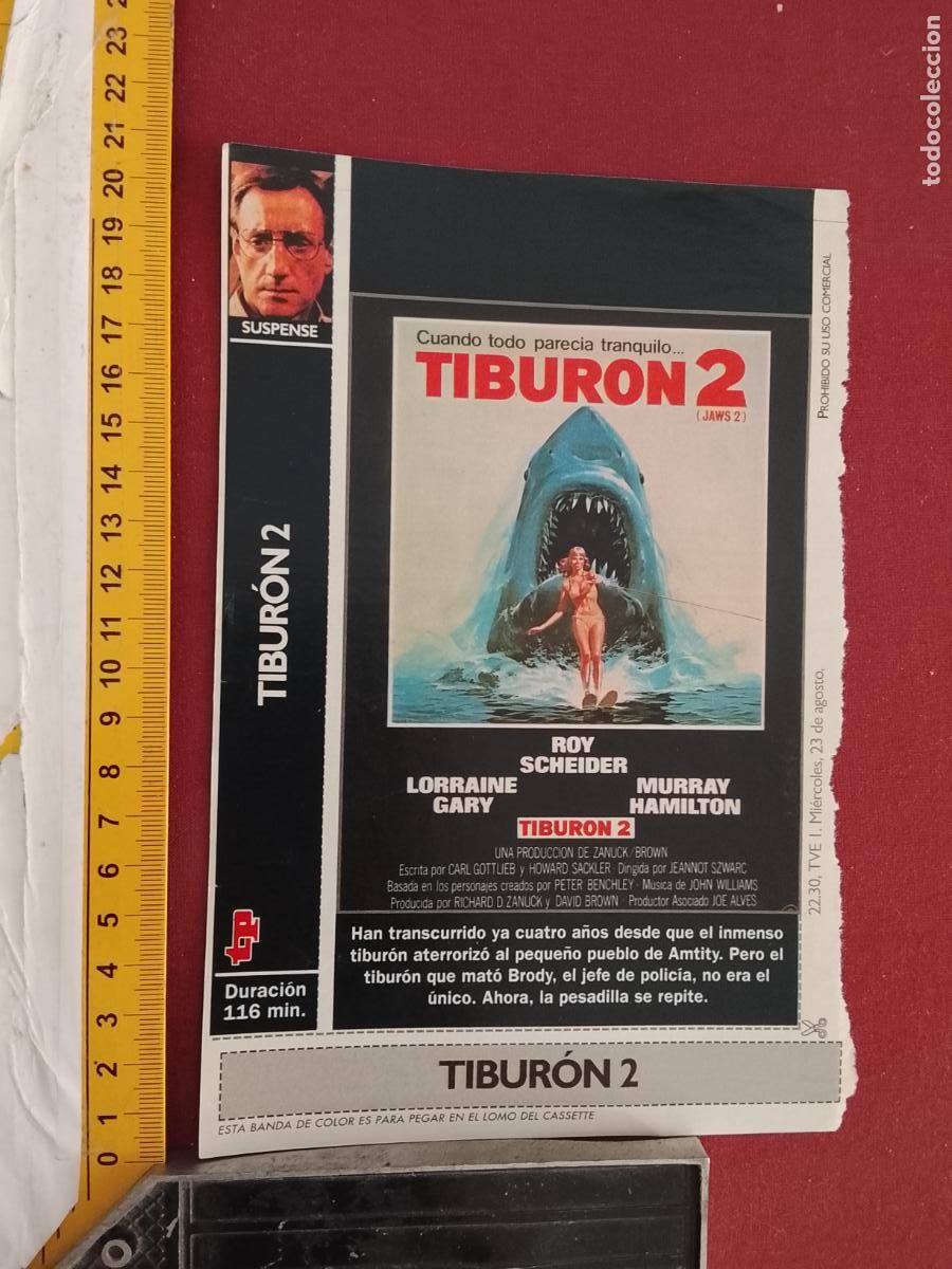 Cinema: RECORTE CINEMATOGRAFICO RECORTE PORTADA PELICULA CINE DE REVISTA - TIBURON 2