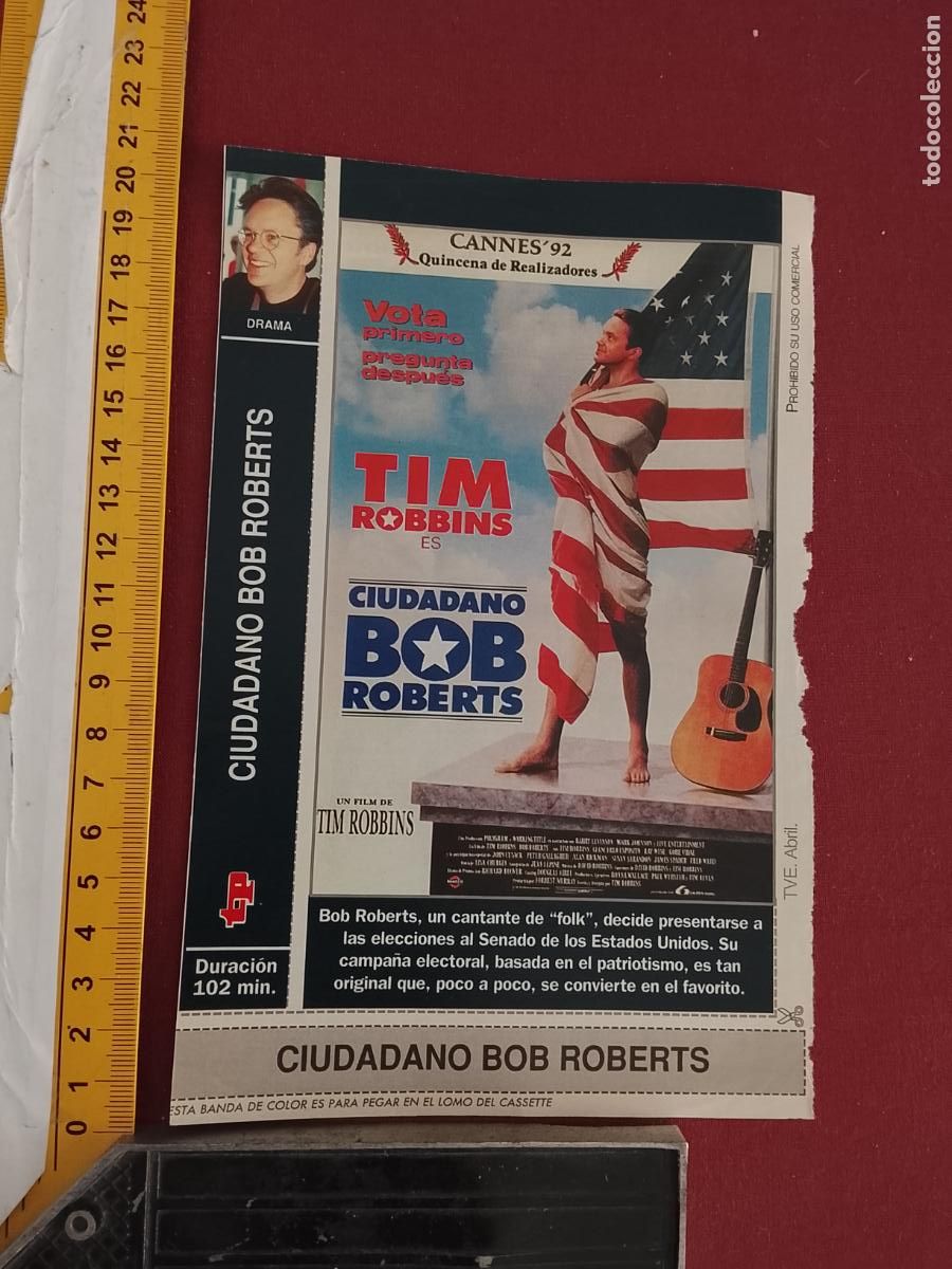 Cinema: RECORTE CINEMATOGRAFICO RECORTE PORTADA PELICULA CINE DE REVISTA - CIUDADANO BOB ROBERTS
