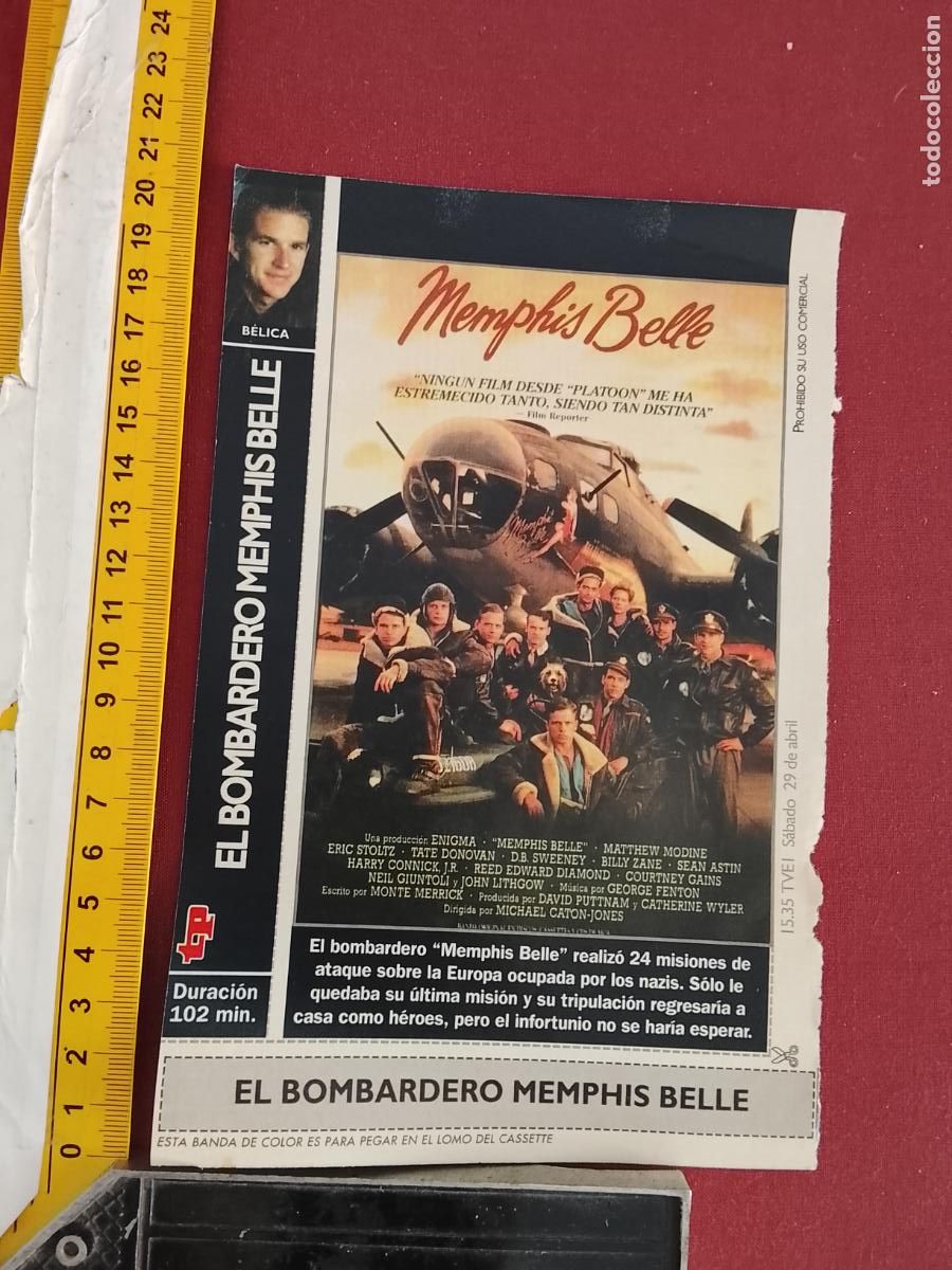 Cinema: RECORTE CINEMATOGRAFICO RECORTE PORTADA PELICULA CINE DE REVISTA - MEMPHIS BELLE
