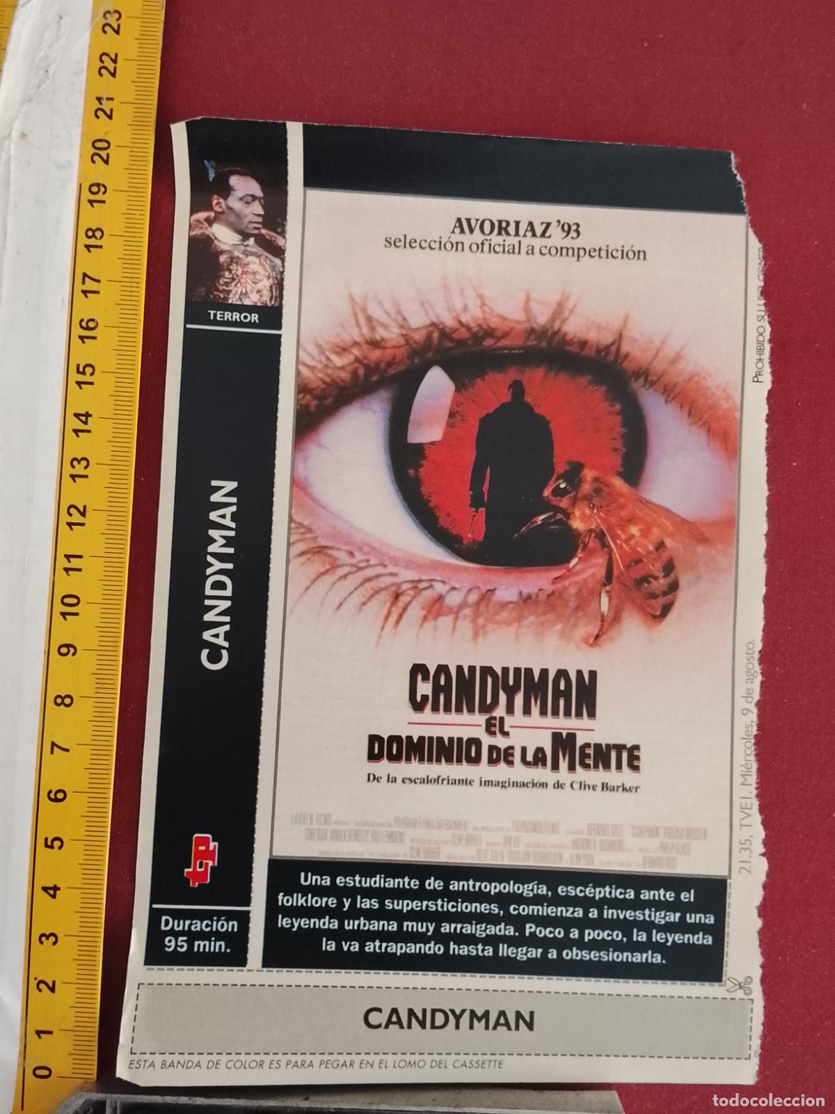 Cinema: RECORTE CINEMATOGRAFICO RECORTE PORTADA PELICULA CINE DE REVISTA - CANDYMAN DOMINIO DE LA MENTE
