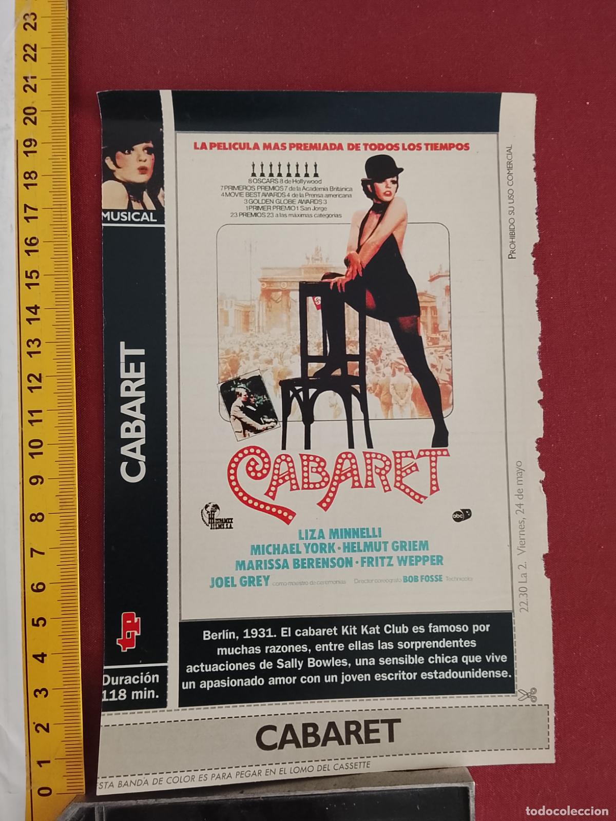 Cinema: RECORTE CINEMATOGRAFICO RECORTE PORTADA PELICULA CINE DE REVISTA - CABARET