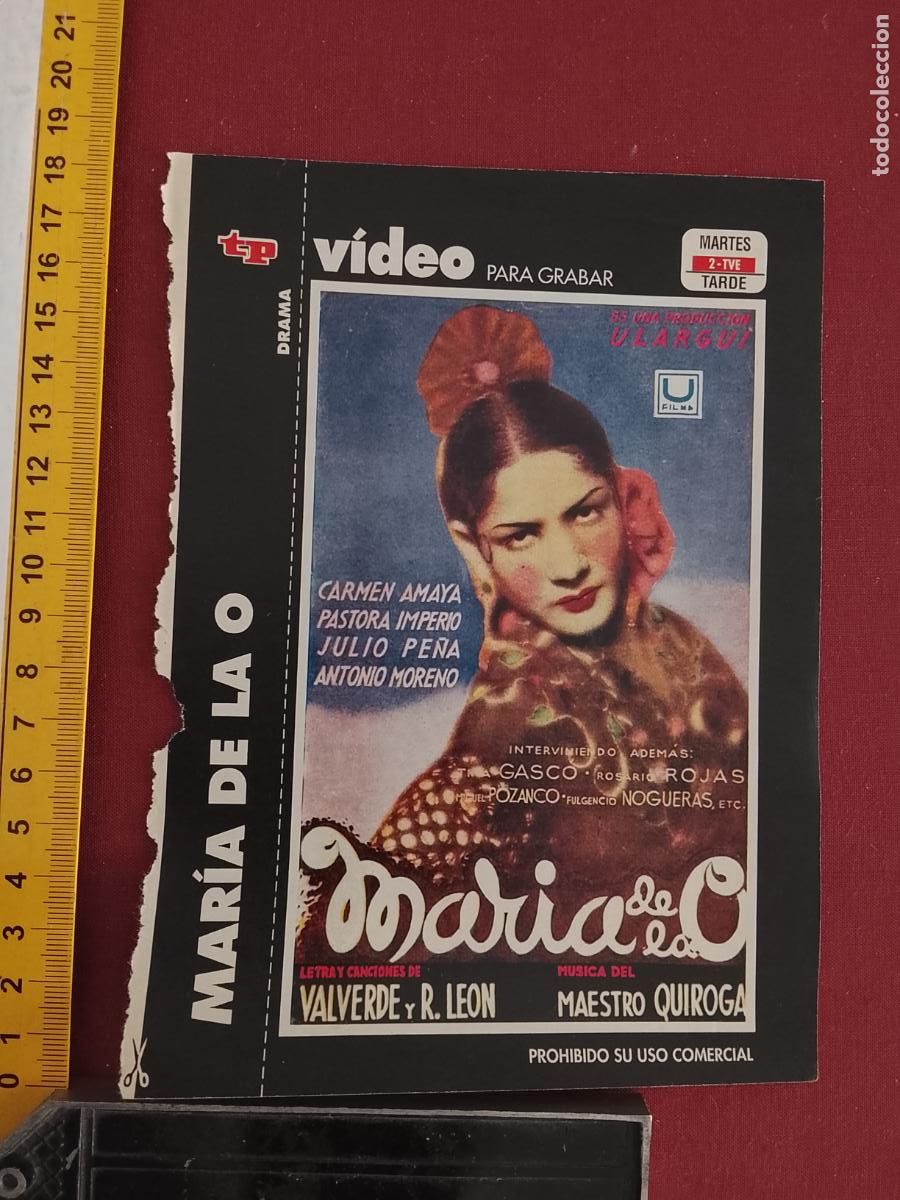 Cinema: RECORTE CINEMATOGRAFICO RECORTE PORTADA PELICULA CINE DE REVISTA - MARIA DE LA O