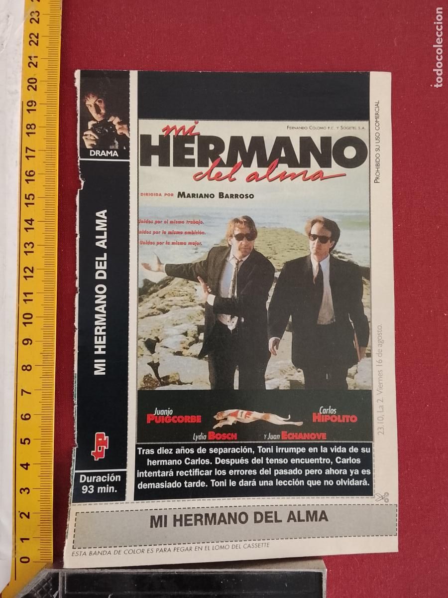 Cinema: RECORTE CINEMATOGRAFICO RECORTE PORTADA PELICULA CINE DE REVISTA - MI HERMANO DEL ALMA