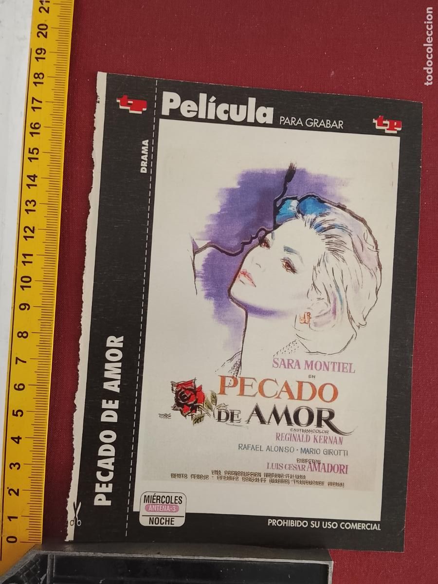 Cine: RECORTE CINEMATOGRAFICO RECORTE PORTADA PELICULA CINE DE REVISTA - PECADO DE AMOR SARA MONTIEL