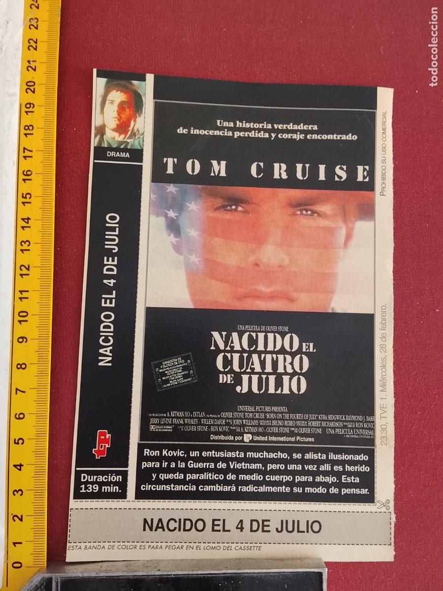 Cinema: RECORTE CINEMATOGRAFICO RECORTE PORTADA PELICULA CINE DE REVISTA - NACIDO EL CUATRO DE JULIO