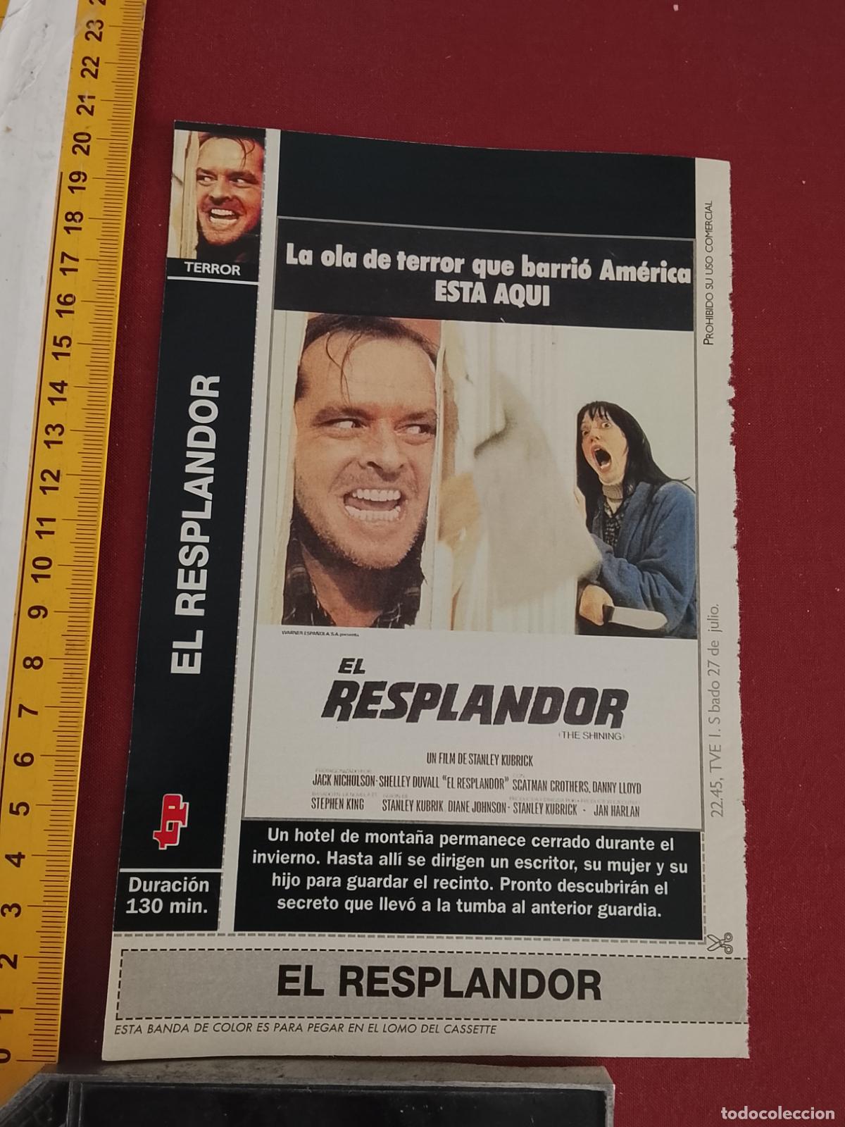 Cinema: RECORTE CINEMATOGRAFICO RECORTE PORTADA PELICULA CINE DE REVISTA - TERROR EL RESPLANDOR