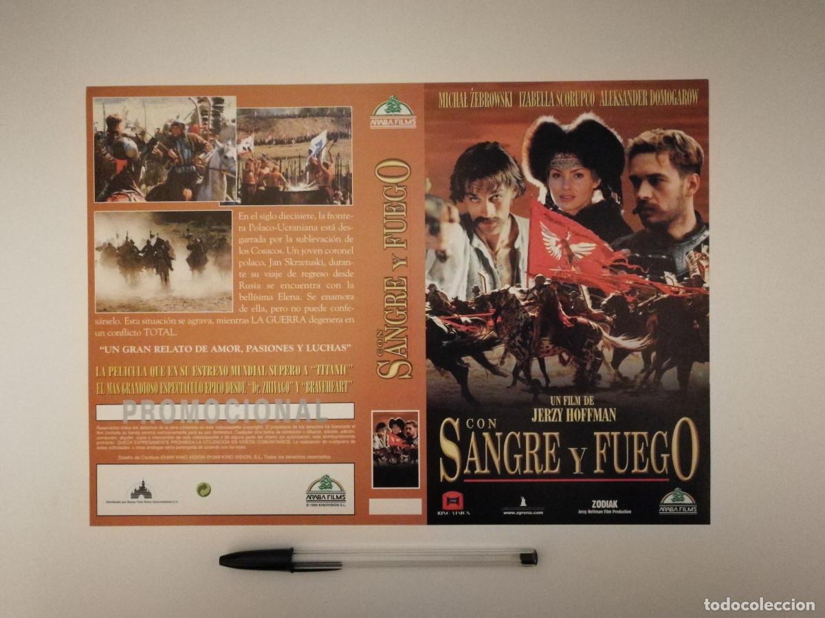 Cinema: CARATULA ORIGINAL -A4- CON SANGRE Y FUEGO - CINE HISTORICO - Izabella Scorupco
