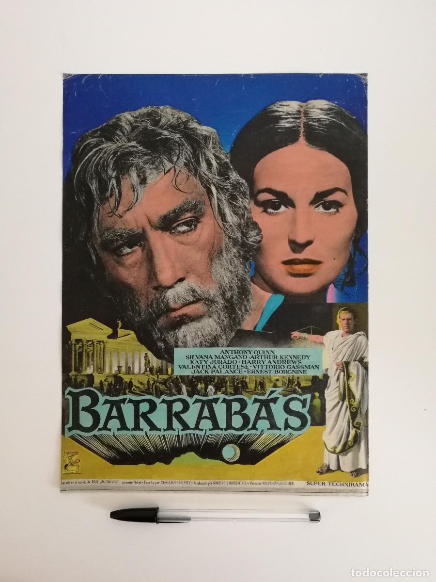 Cinema: ANTIGUO ANUNCIO ENCARTONADO -A4- BARRABAS - PEPLUM - SILVANA MANGANO - ANTHINY QUINN