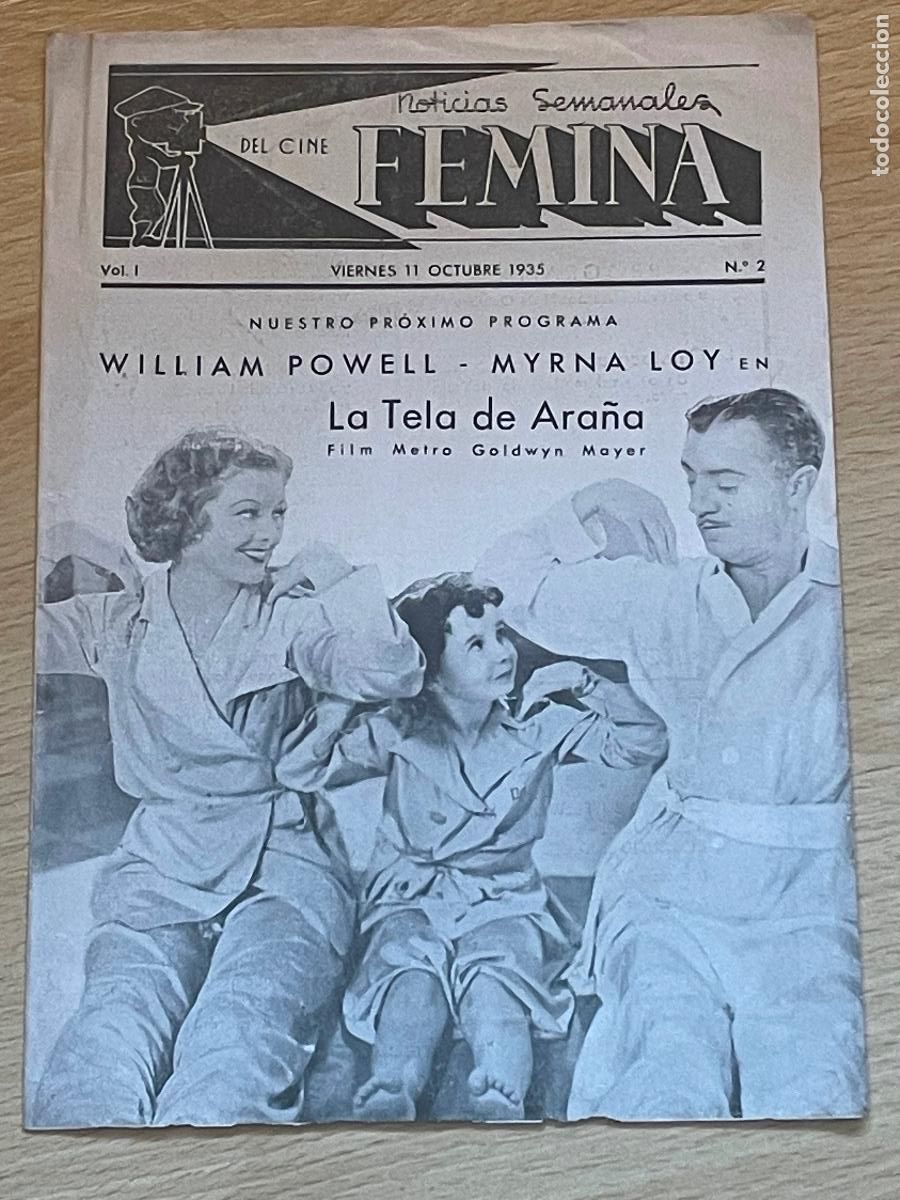 Cinema: CINE FEMINA BARCELONA - NOTICIAS SEMANALES NUM.2 1935