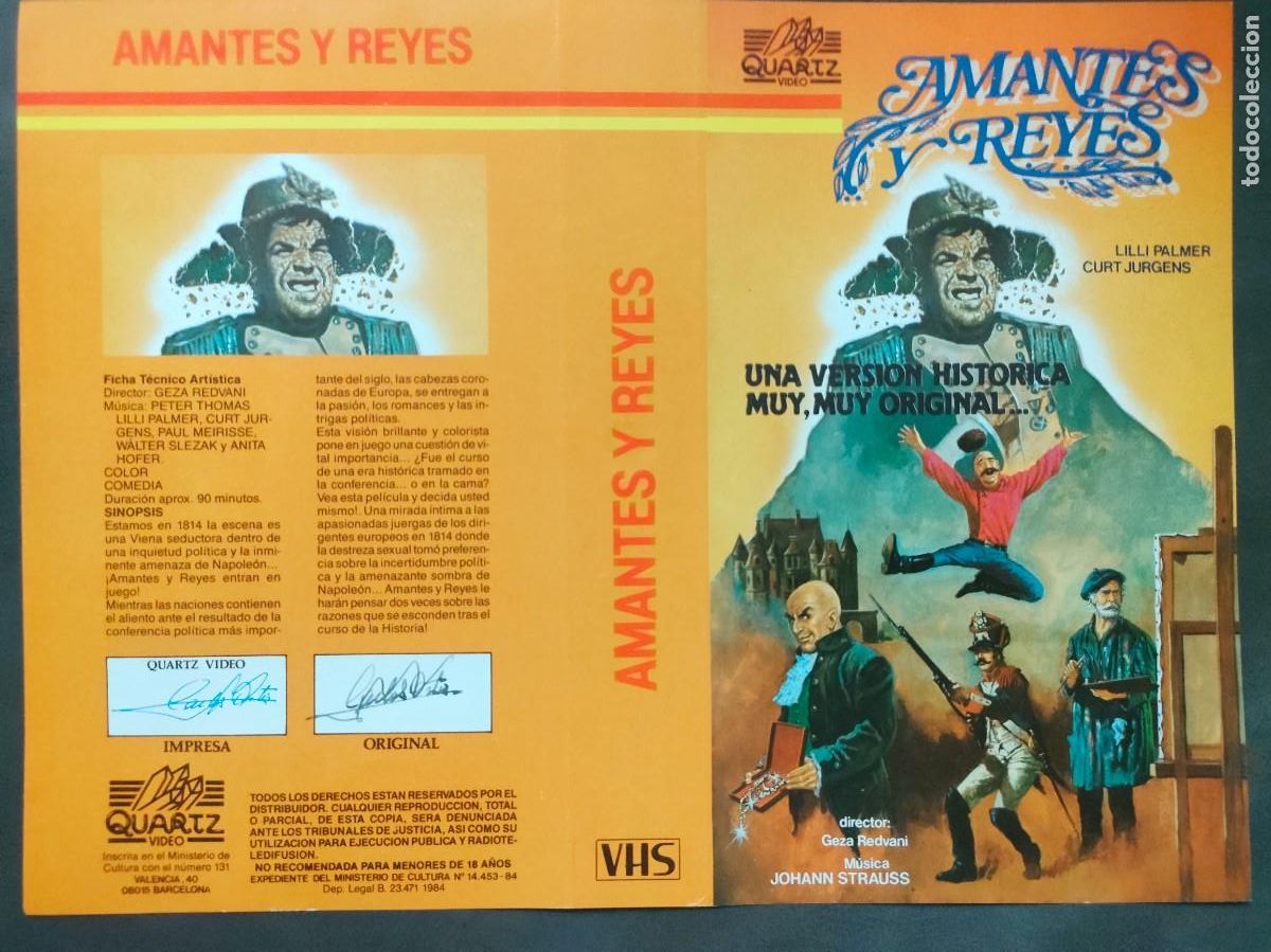 Cin&eacute;ma: SUBASTA DE CARATULAS - 119 AMANTES Y REYES QUARTZ VHS