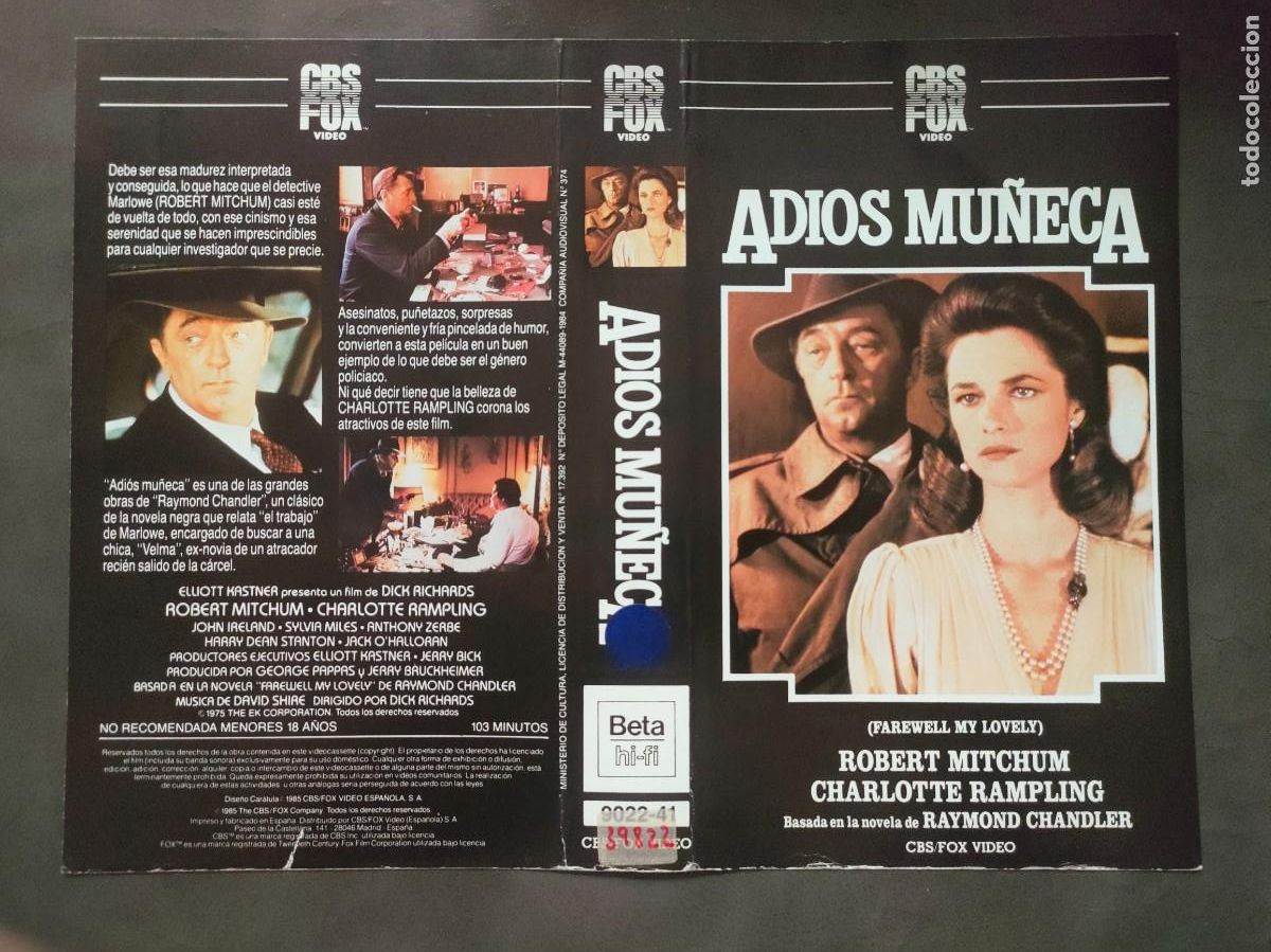 Cine: SUBASTA DE CARATULAS - 189 ADIOS MU&Ntilde;ECA CBS FOX BETA - Foto 1