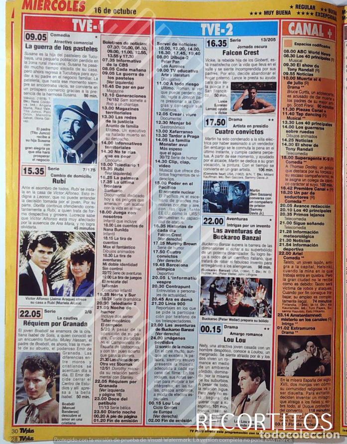 Cinema: RUBI MARIELA ALCALA TITO JUNCO MANUEL BANDERA REQUIEM POR GRANADA BUCKAROO BANZAI BEN GAZZARA