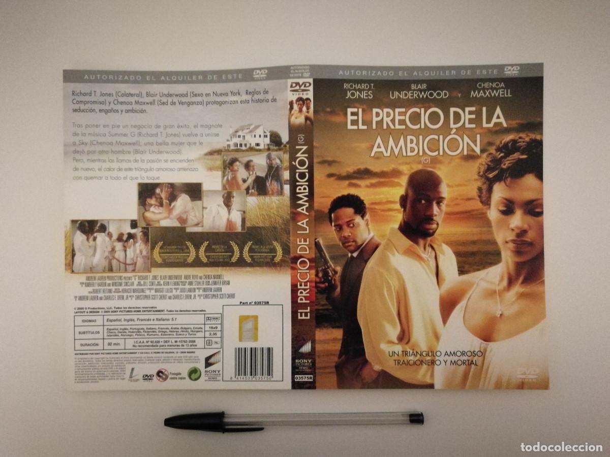 Cinema: CARATULA ORIGINAL -A4- EL PRECIO DE LA AMBICION - BLAIR UNDERWOOD