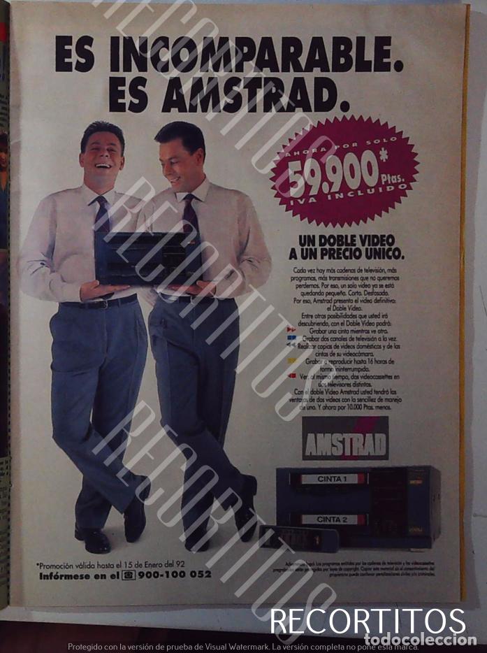 Kino: AMSTRAD VIDE ODOBLE COPIADOR DE VHS ANUNCIO PUBLICIDAD