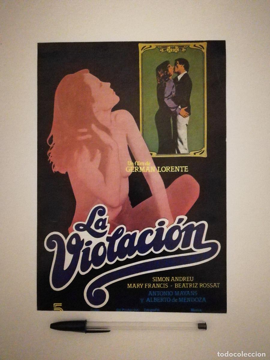 Kino: ANTIGUO ANUNCIO ENCARTONADO -20*25- LA VIOLACION - MARY FRANCIS - GERMAN LORENTE
