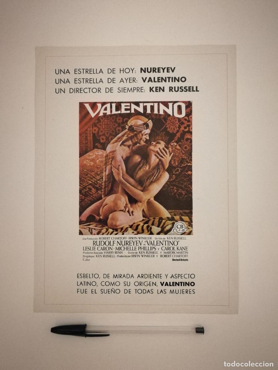 Kino: ANTIGUO ANUNCIO ENCARTONADO -20*25- VALENTINO - RODOLFO - Rudolf Nur&eacute;yev