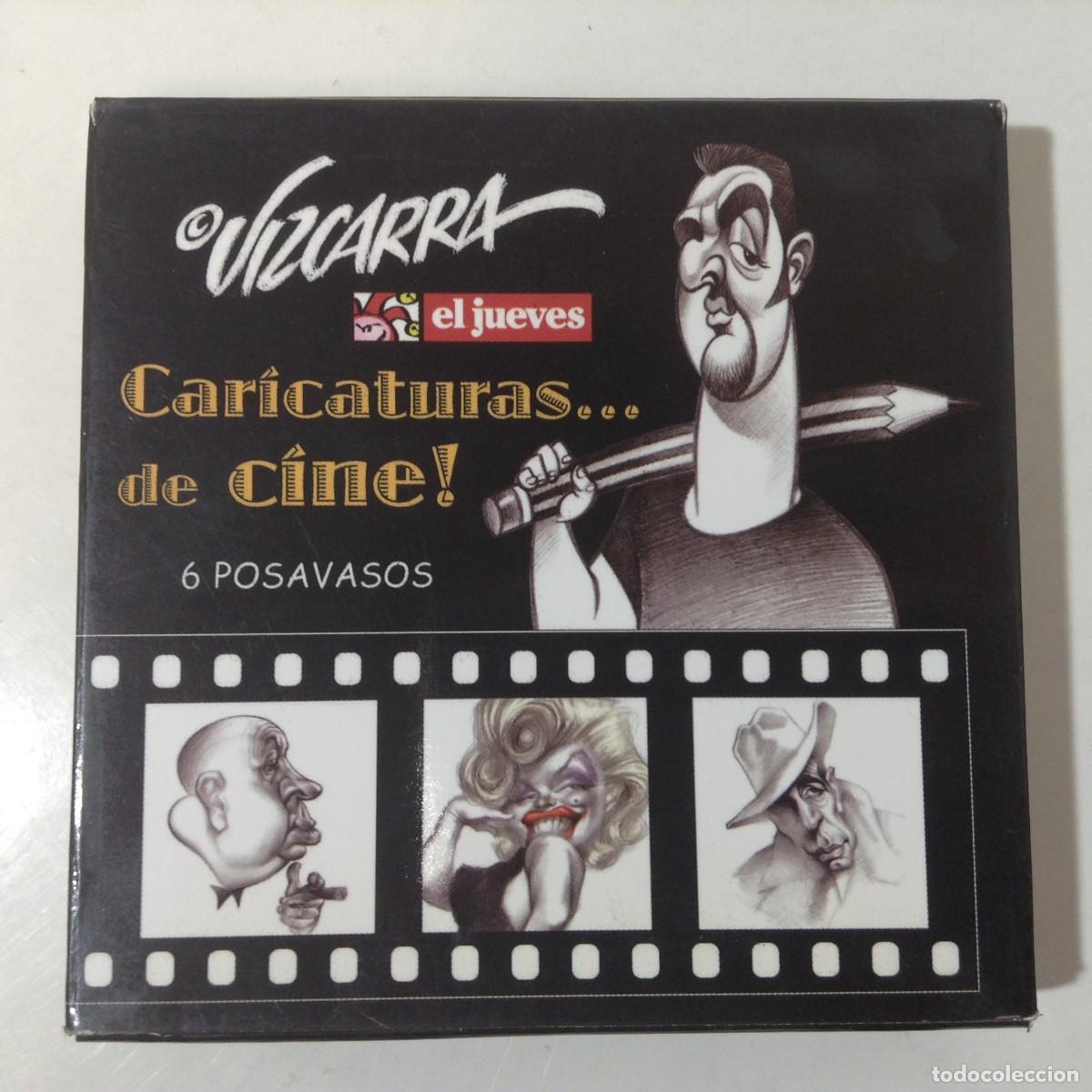 Cine: CARICATURAS de cine - 6 POSAVASOS EDITADO POR EL JUEVES DIBUJOS DE VIZCARRA - SIN USAR