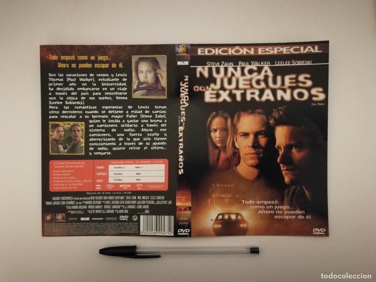 Kino: CARATULA ORIGINAL -A4- NUNCA JUEGUES CON EXTRA&Ntilde;OS - PAUL WALKER