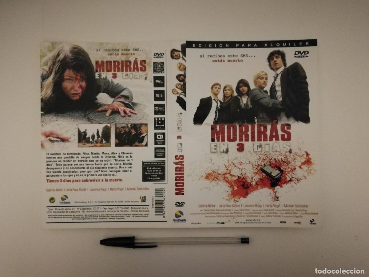 Cine: CARATULA ORIGINAL -A4- MORIRAS EN 3 DIAS - THRILLER