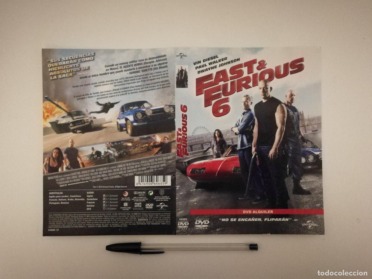 Cinema: CARATULA ORIGINAL -A4-FAST & FURIOUS 6 -ARCHIVO- PAUL WALKER - VIN DIESEL