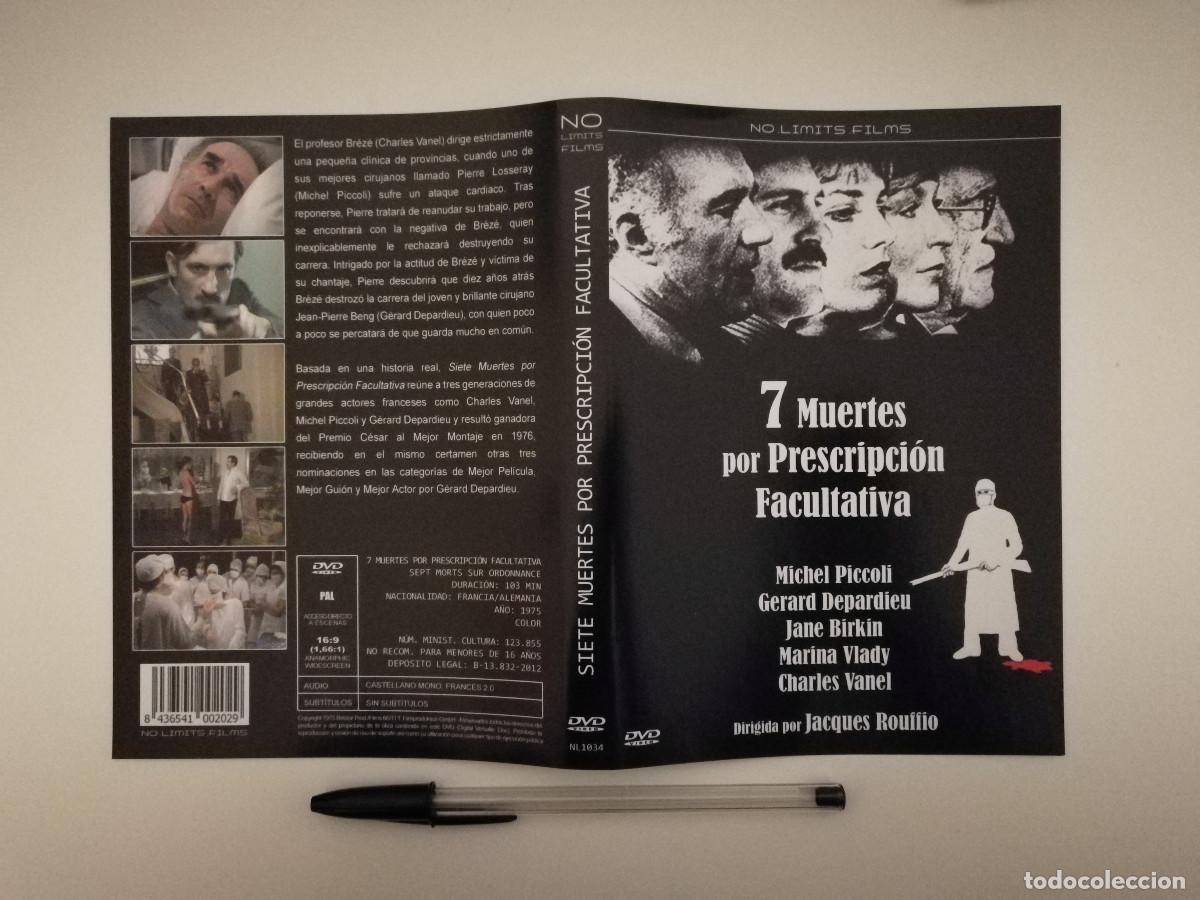 Kino: CARATULA ORIGINAL -A4- Siete muertes por prescripci&oacute;n facultativa - MICHEL PICCOLI
