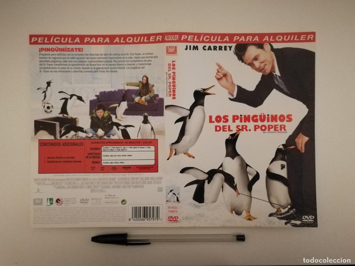 Kino: CARATULA ORIGINAL -A4- Los ping&uuml;inos del Sr. Poper - JIM CARREY