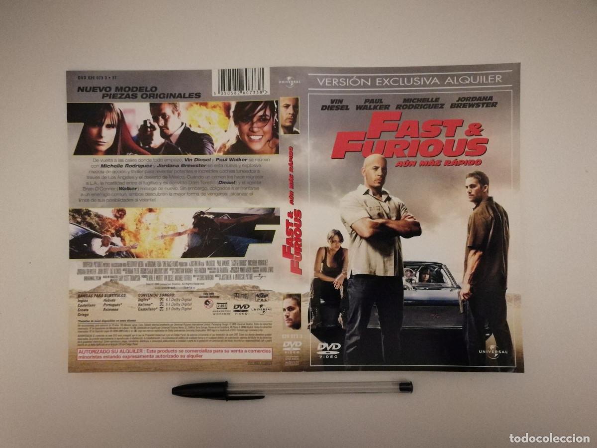 Kino: CARATULA ORIGINAL -A4- FAST & FURIOUS AUN MAS RAPIDO