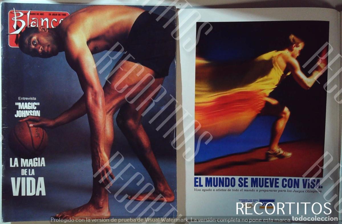 Cine: RECORTE PORTADA MAGIC JOHNSON ANUNCIO VISA - Foto 1
