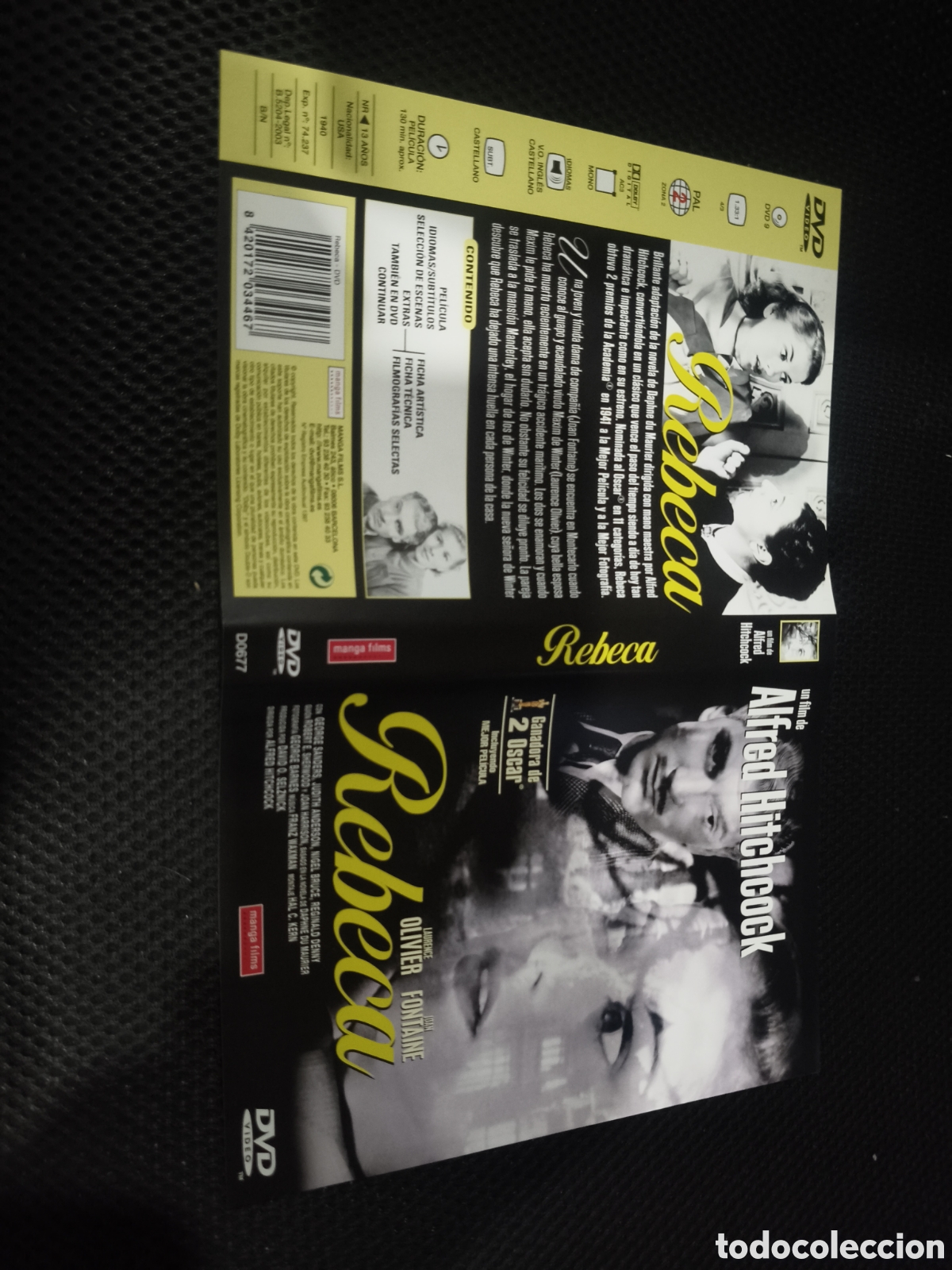 Cine: Car&aacute;tula DVD - rebeca - Foto 1