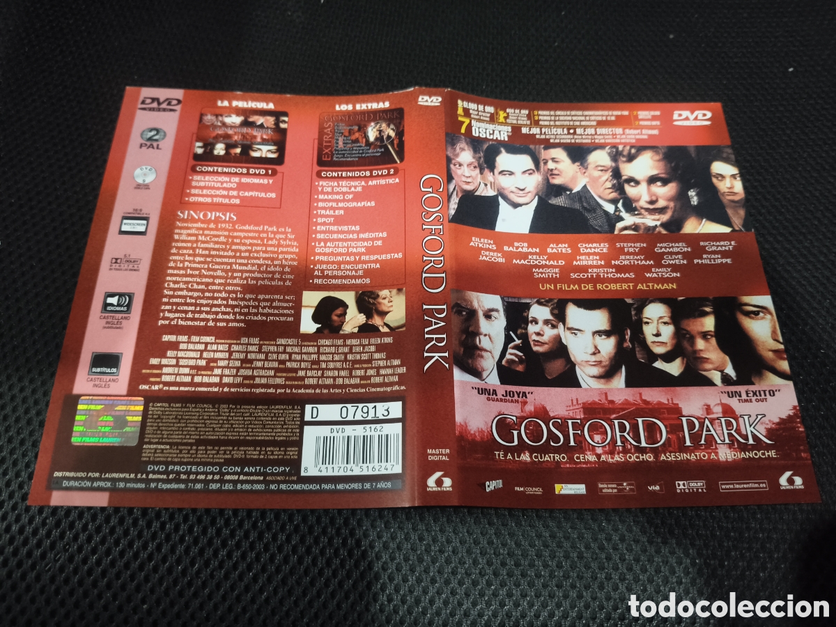 Cinema: Car&aacute;tula DVD - gosford park