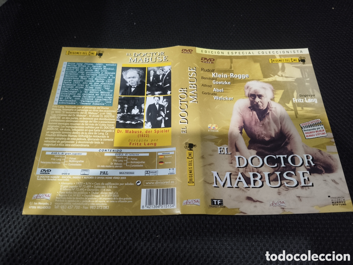 Cinema: Car&aacute;tula DVD - el doctor mabuse